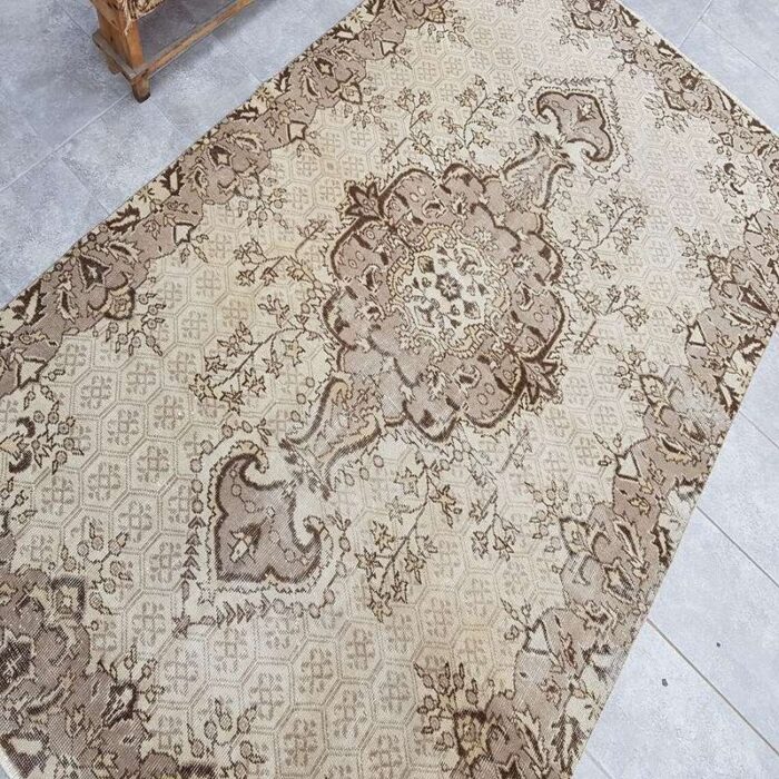 modern overdyed beige rug 1960 9 1