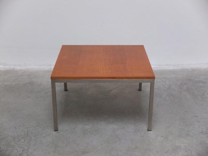 modernist cherry wood and metal coffee table by jules mijs 1959 1833