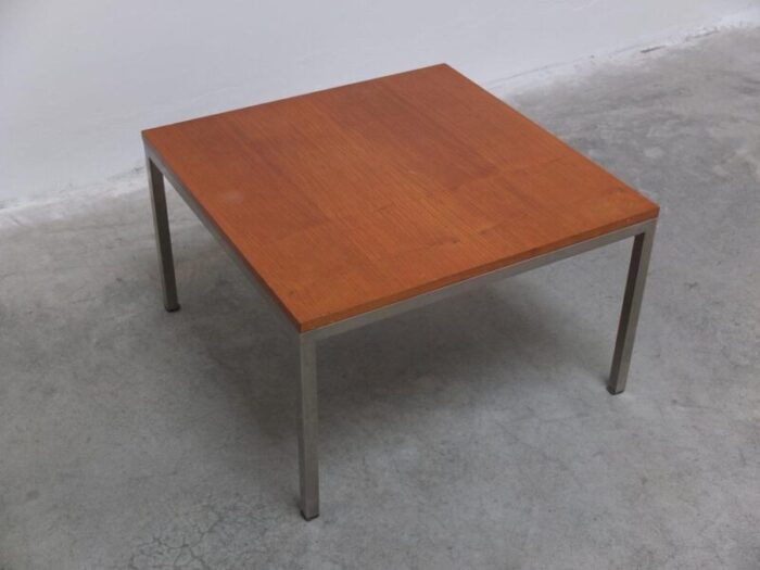 modernist cherry wood and metal coffee table by jules mijs 1959 3461