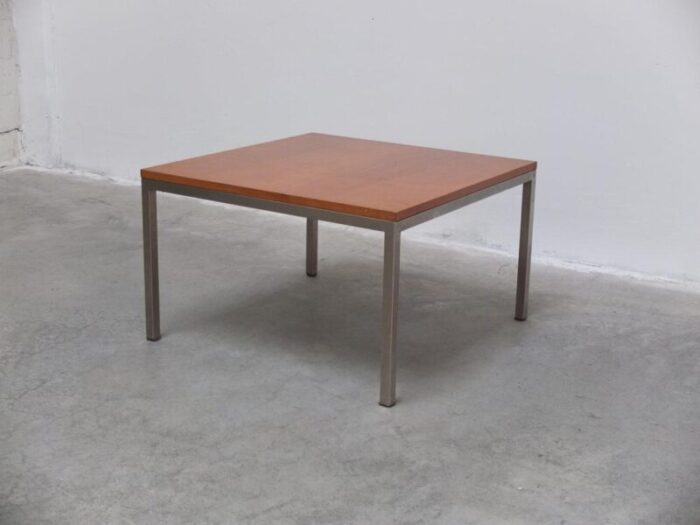 modernist cherry wood and metal coffee table by jules mijs 1959 5380