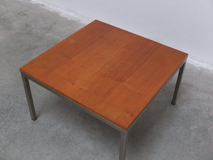 modernist cherry wood and metal coffee table by jules mijs 1959 6040