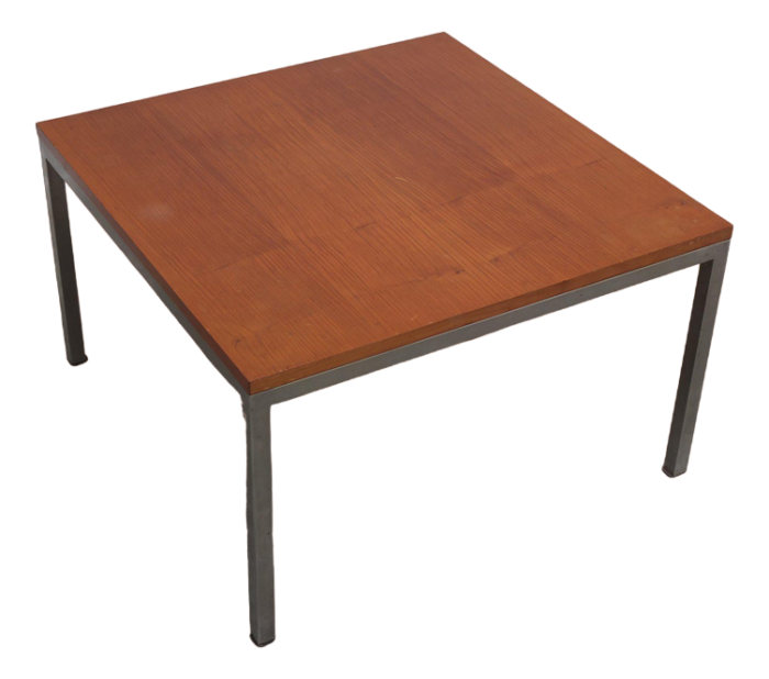 modernist cherry wood and metal coffee table by jules mijs 1959 6394