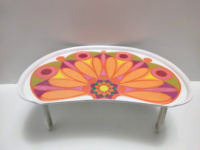 modernist floral bean shaped plastic bed tray italy 1970s 1