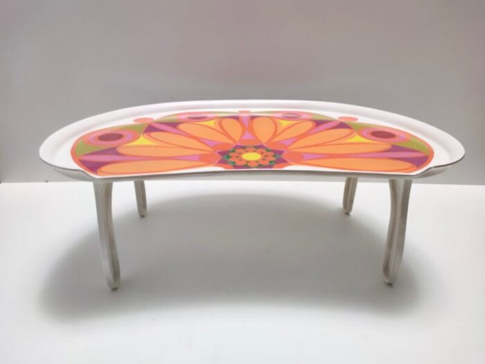 modernist floral bean shaped plastic bed tray italy 1970s 4