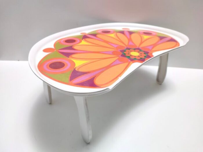 modernist floral bean shaped plastic bed tray italy 1970s 5