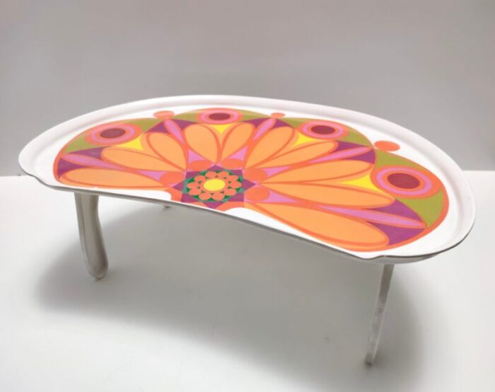 modernist floral bean shaped plastic bed tray italy 1970s 6