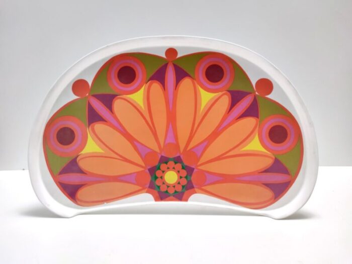 modernist floral bean shaped plastic bed tray italy 1970s 8