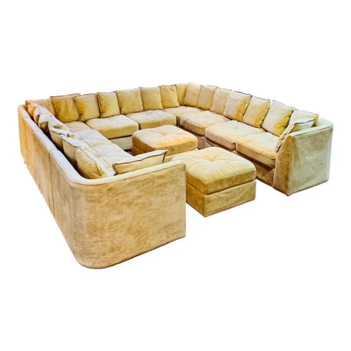 monumental 1970s vintage 12 piece sectional sofa 0124