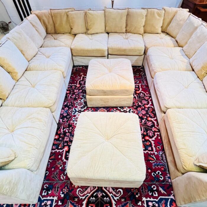 monumental 1970s vintage 12 piece sectional sofa 7327