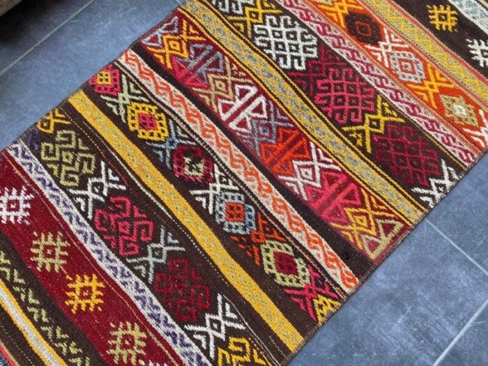 multi color handmade turkish kilim rug 3611