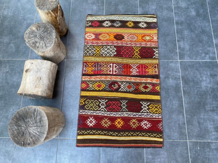 multi color handmade turkish kilim rug 4860