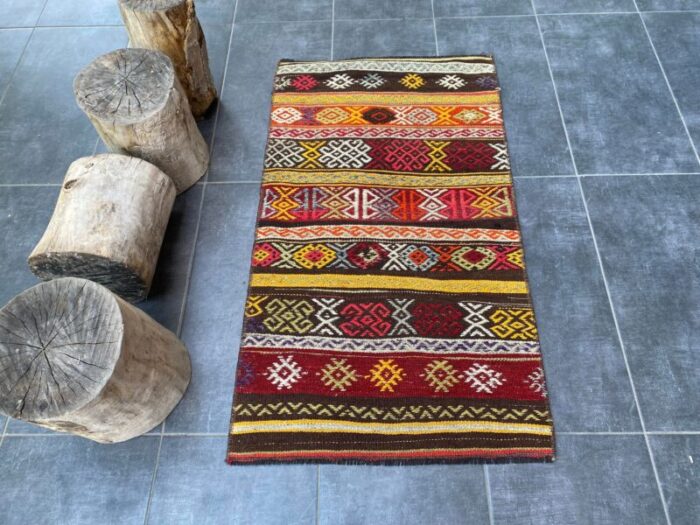 multi color handmade turkish kilim rug 6463