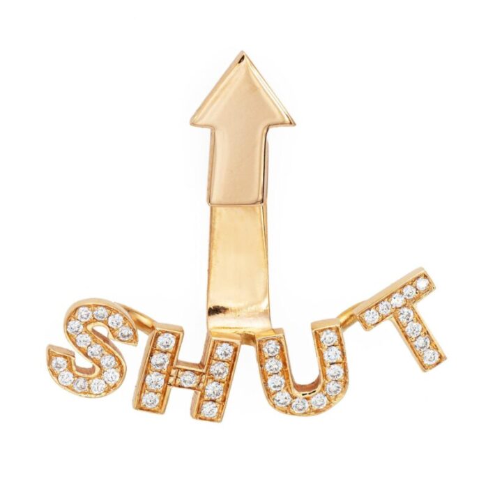 nadine ghosn shut up single diamond earring 18k rose gold estate jewelry 3003