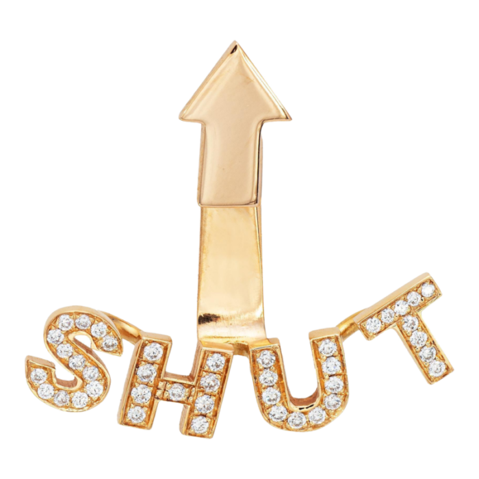 nadine ghosn shut up single diamond earring 18k rose gold estate jewelry 3087