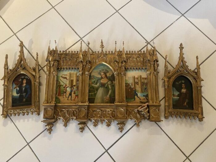 neo gothic joan of arc triptych 2019