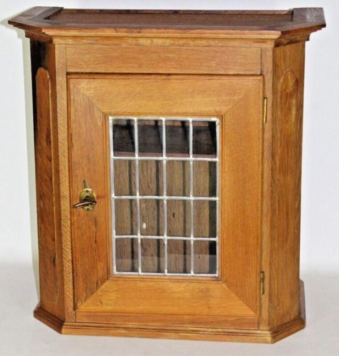 oak glazed wall cabinet 1870