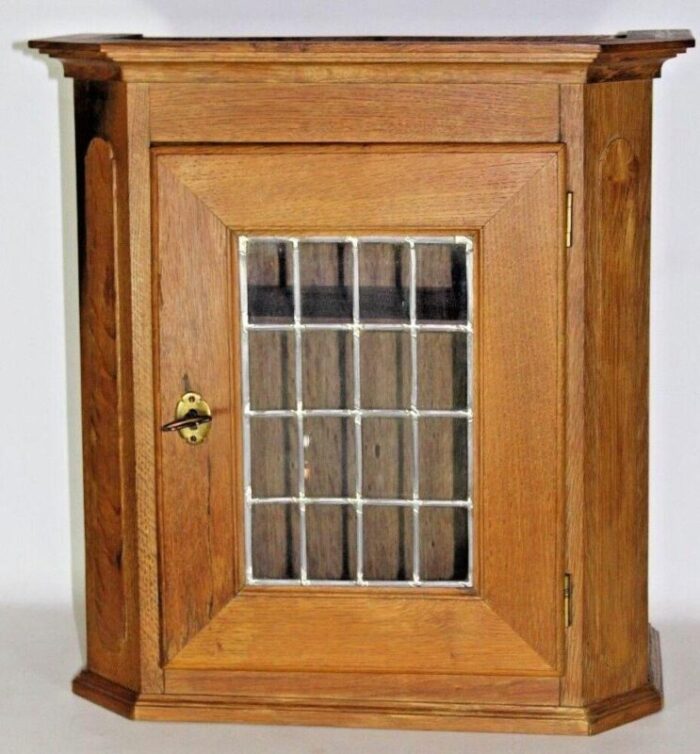 oak glazed wall cabinet 8872