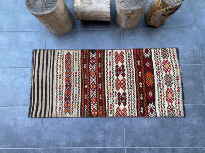 oushak vintage area kilim rug 0802