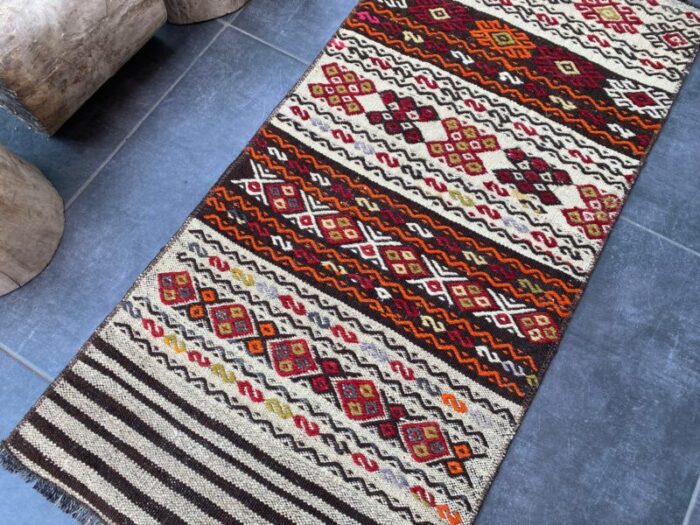 oushak vintage area kilim rug 4706