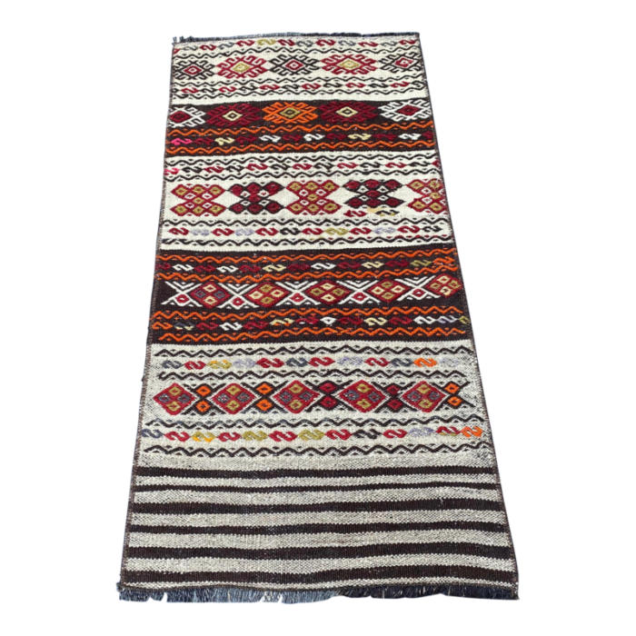 oushak vintage area kilim rug 5379