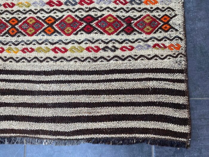 oushak vintage area kilim rug 9114