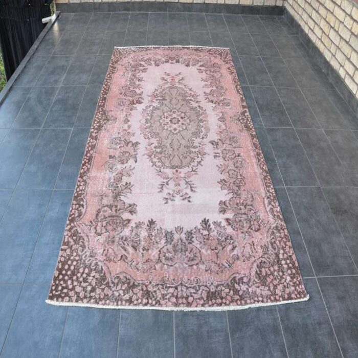 overdyed light pink rug 1960 1