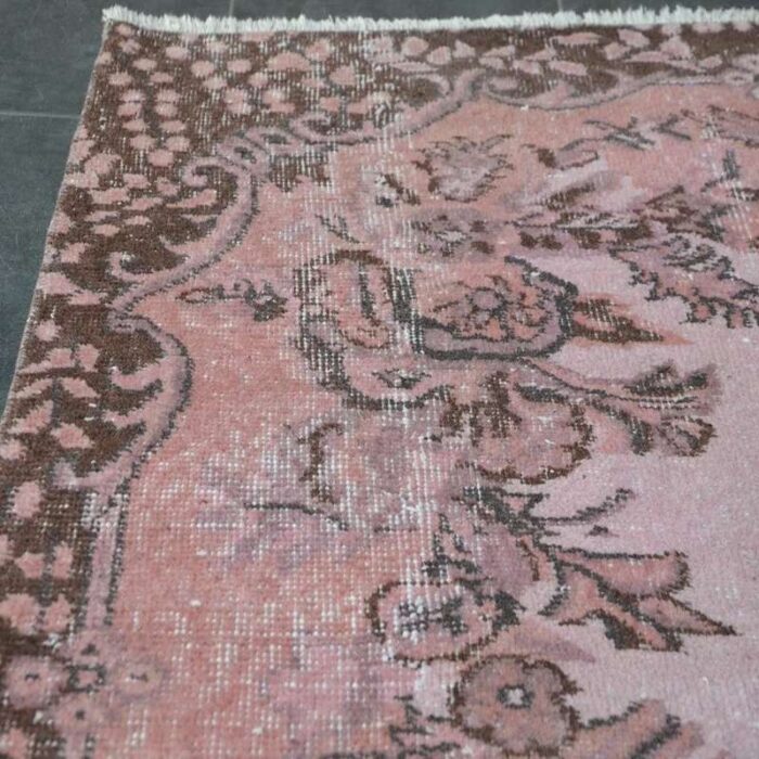 overdyed light pink rug 1960 2