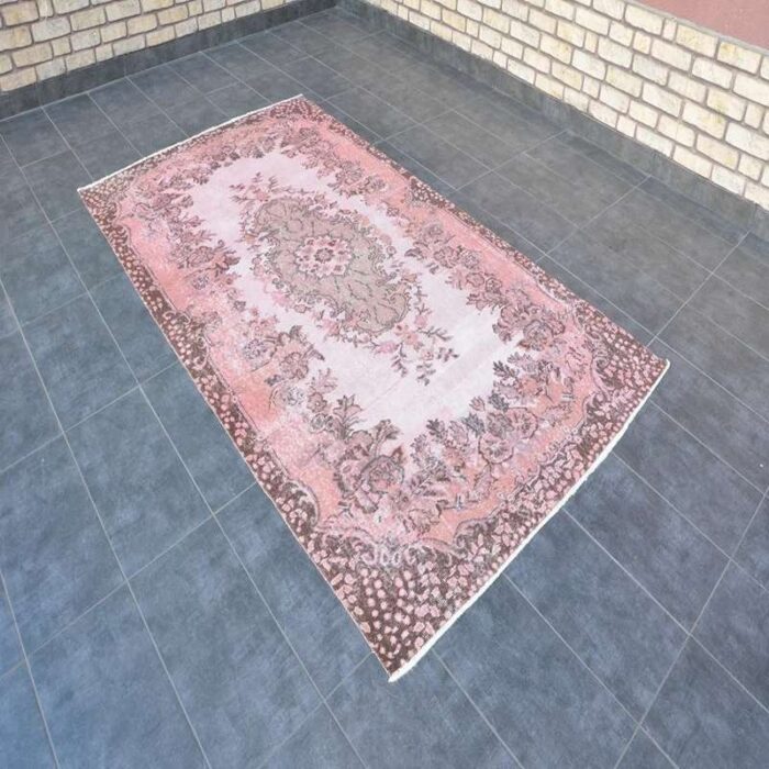 overdyed light pink rug 1960 4