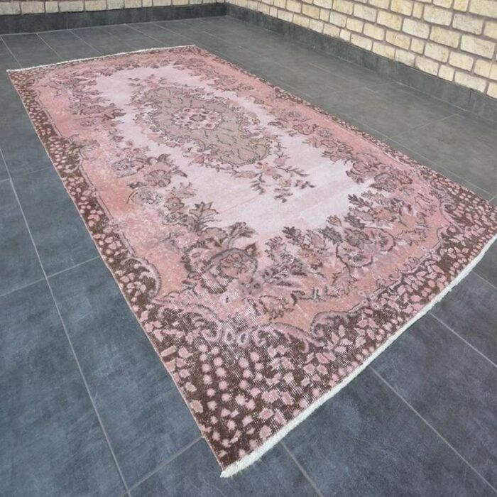 overdyed light pink rug 1960 8