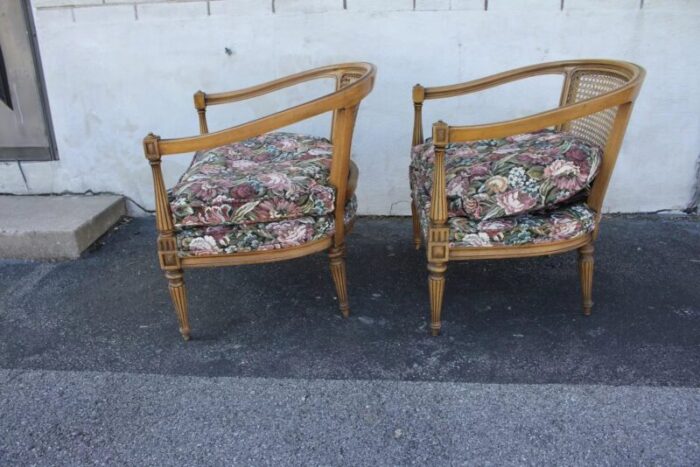 pair of 1950s vintage french provincial fruitwood club fireside chairs 2922