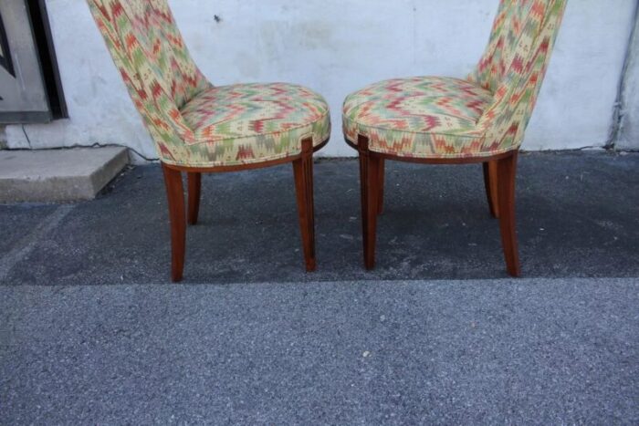 pair of hollywood regency mahogany side chairs new upholstery 4953 1