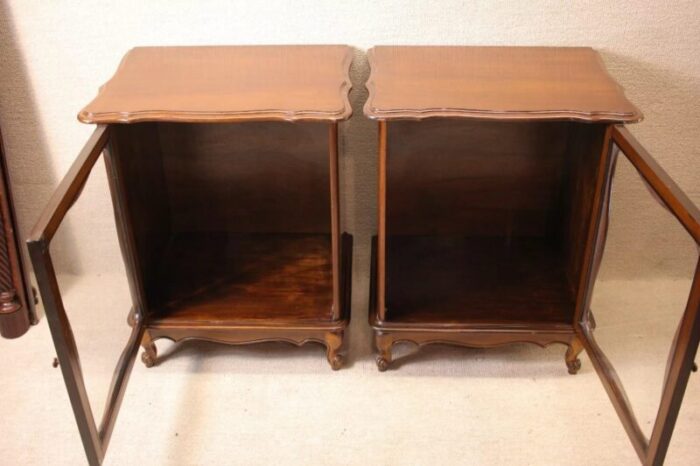 pair of walnut french provincial nightstands bedside tables circa 1920 1801