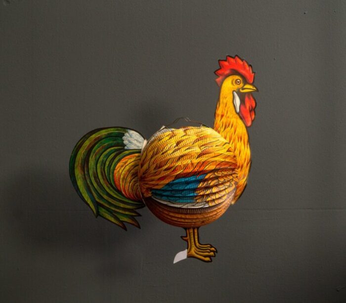 paper rooster lantern west germany 1960s 1