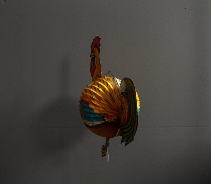 paper rooster lantern west germany 1960s 10