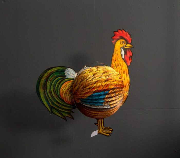 paper rooster lantern west germany 1960s 12