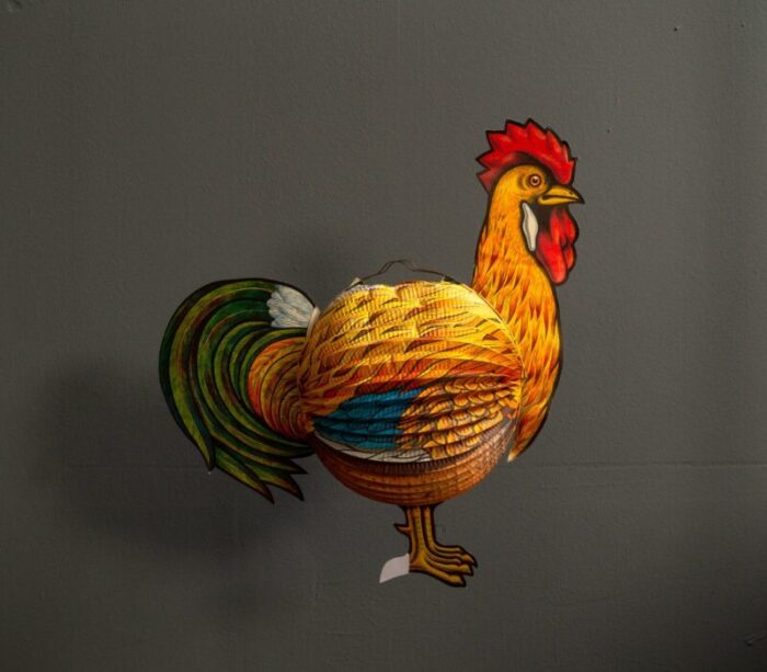 paper rooster lantern west germany 1960s 2