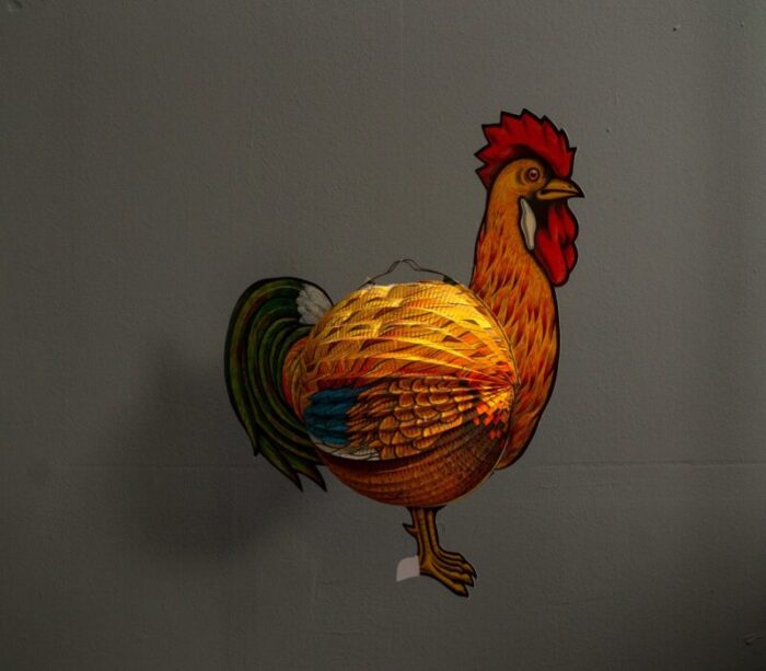 paper rooster lantern west germany 1960s 3