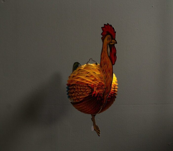 paper rooster lantern west germany 1960s 5