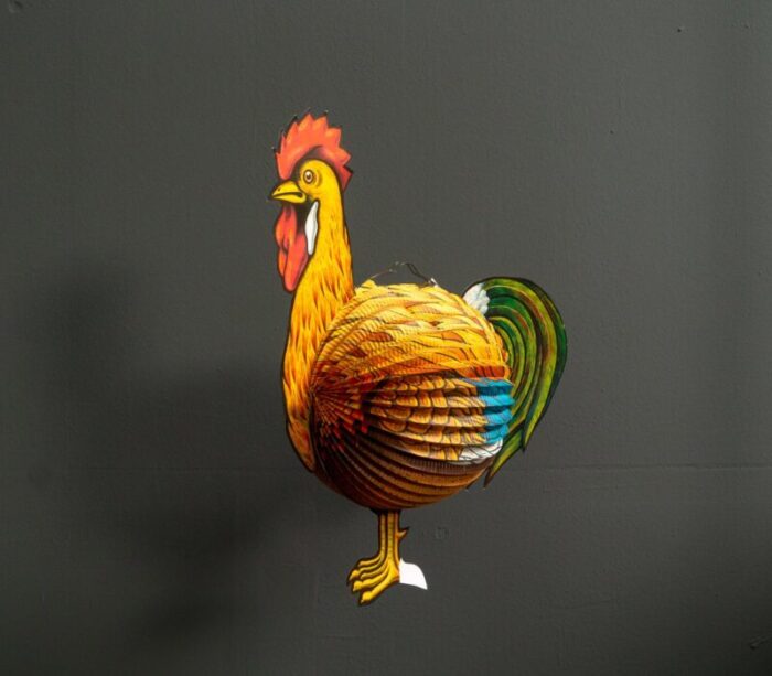 paper rooster lantern west germany 1960s 6