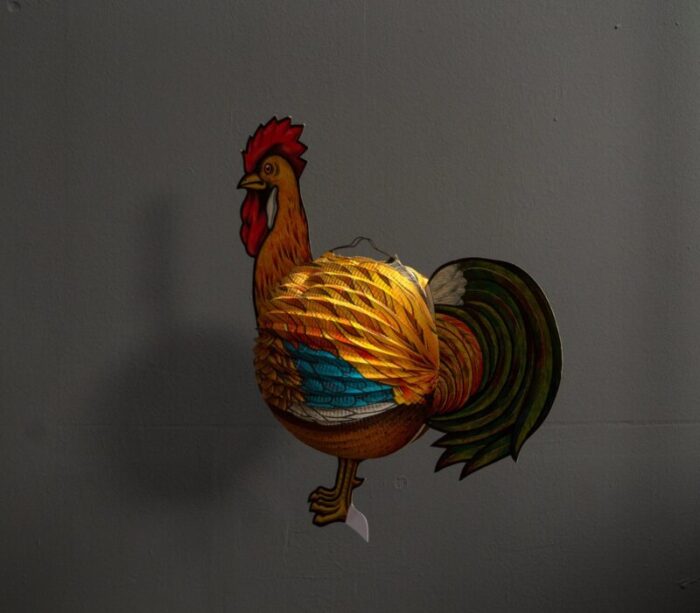 paper rooster lantern west germany 1960s 8