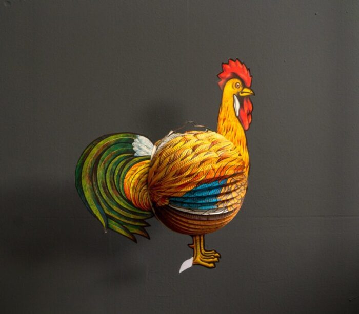 paper rooster lantern west germany 1960s 9