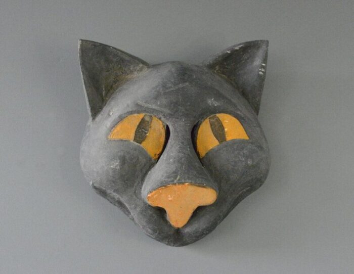 papier mache cat carnival mask 1960s 1