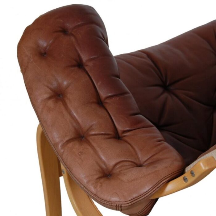 pernilla chair model 69 in brown aniline leather by bruno mathsson 1980s 0555