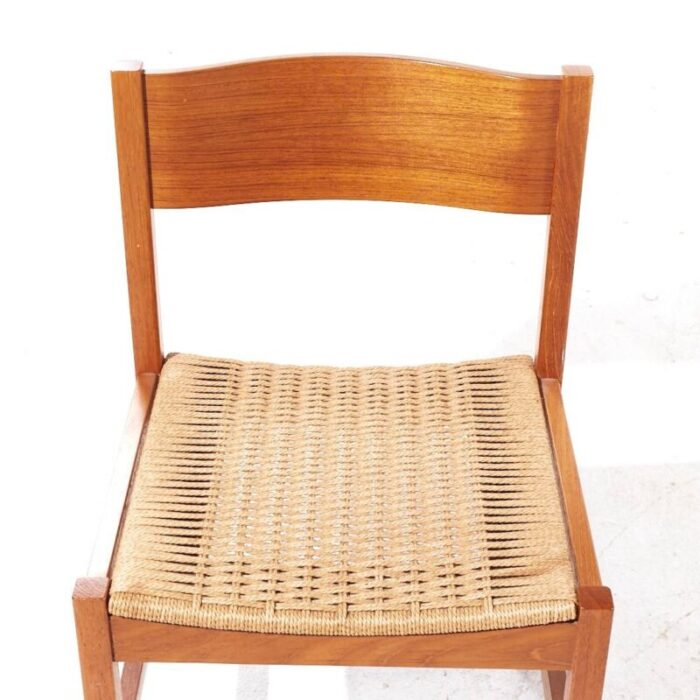 peter hvidt style mid century teak dining chairs set of 4 0909