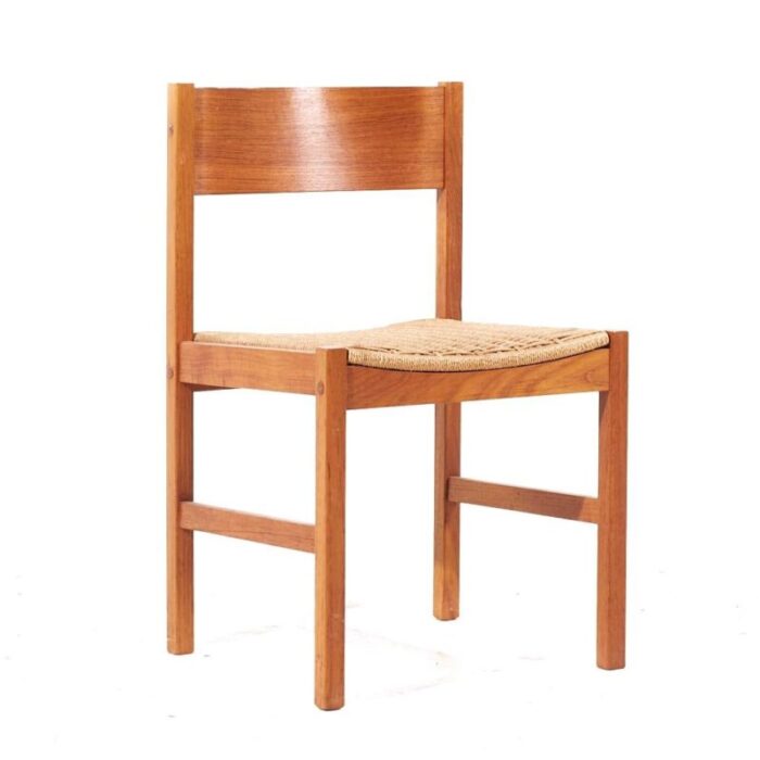 peter hvidt style mid century teak dining chairs set of 4 7763