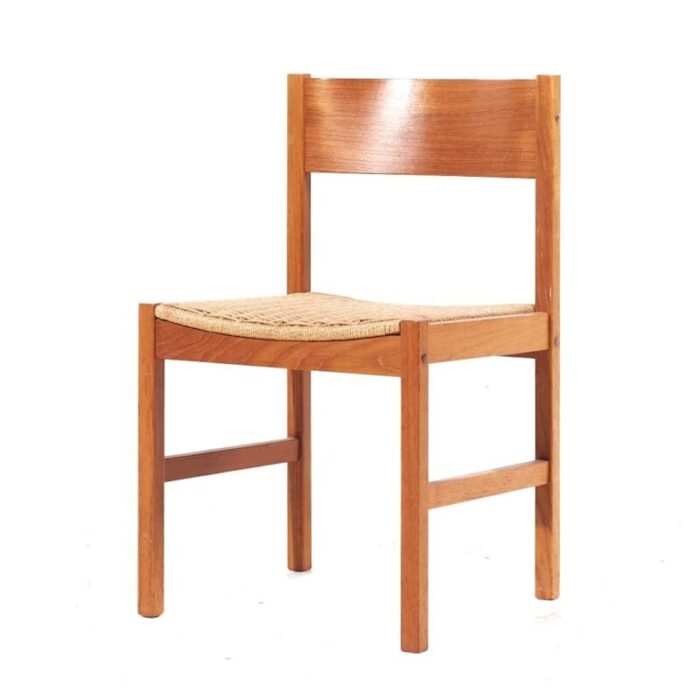 peter hvidt style mid century teak dining chairs set of 4 8453