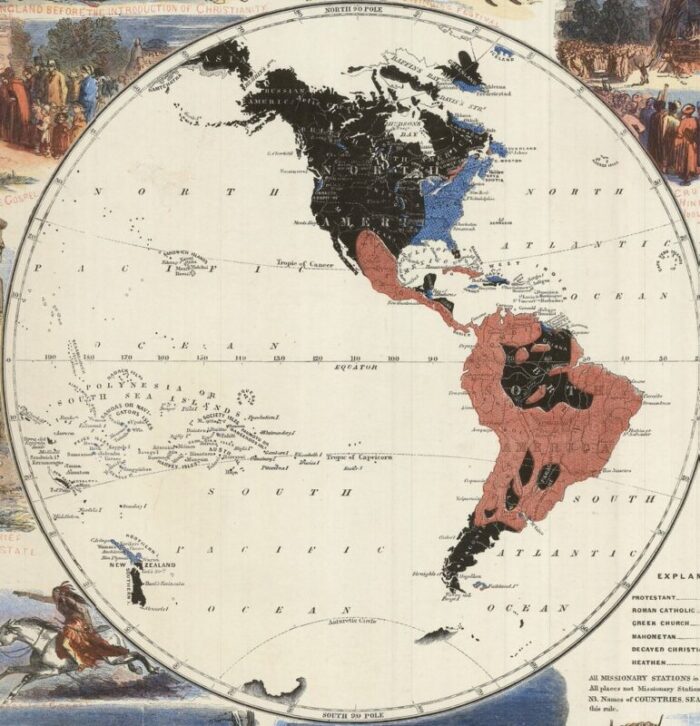 pictorial map of the world promoting protestant missionary work 2