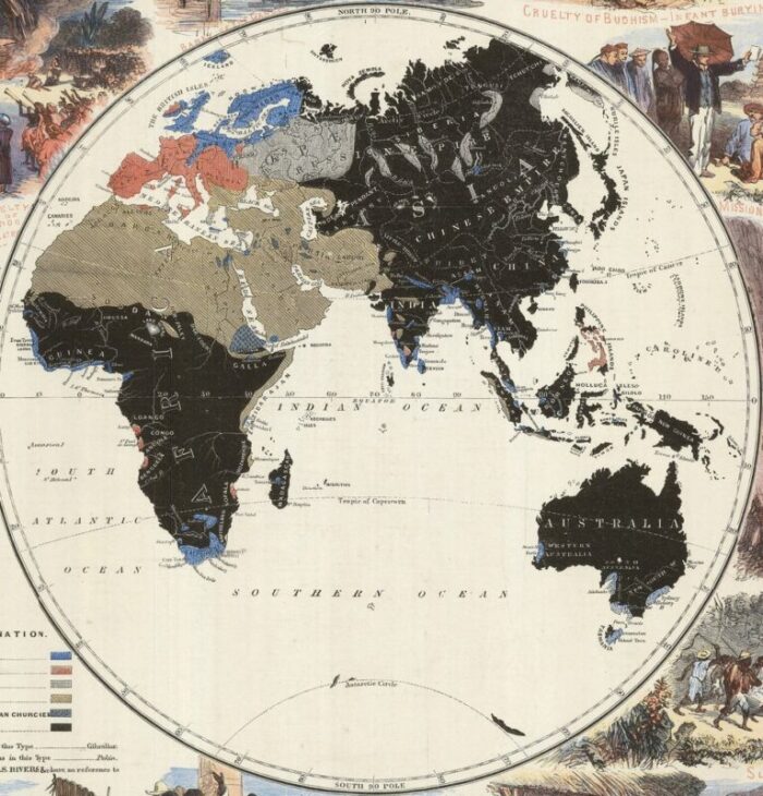 pictorial map of the world promoting protestant missionary work 5