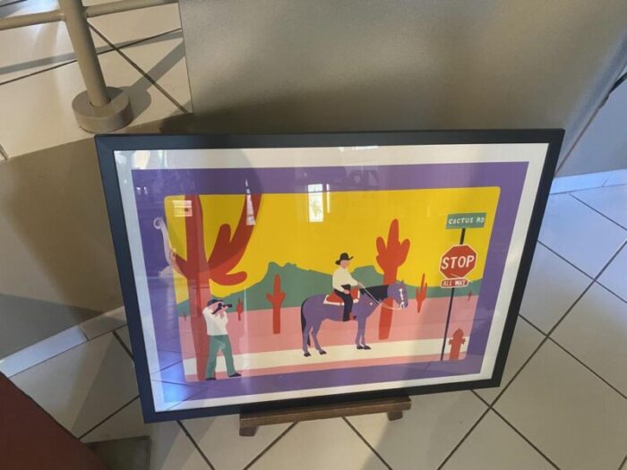 pierre wittmann western 1980s screen print framed 9988