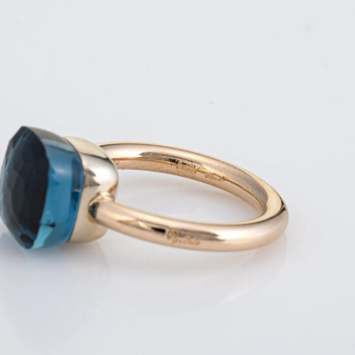 pomellato nudo london blue topaz ring classic 18k yellow gold estate jewelry 6 7232